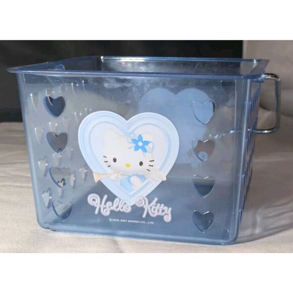 2001 Sanrio Blue Angel Hello Kitty Shower Caddy Vintage Basket - Picture 1 of 7